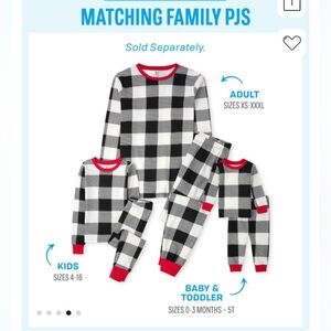 Adult Black and White Checkered Waffle Cotton Pajama Set with Red Accents